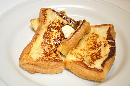 Pain perdu salé au jambon et fromage