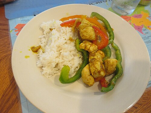 Poulet au curry et lait de coco