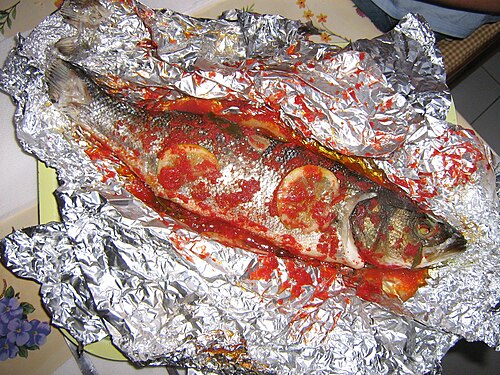 Colin en papillote, pommes de terre