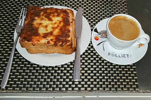 Croque-monsieur et salade