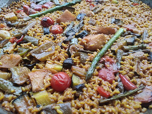 Riz rouge aux pois chiches et poivrons